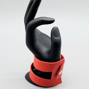 Red Textured Cuff Bracelet